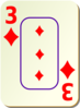 Bordered Three Of Diamonds Clip Art